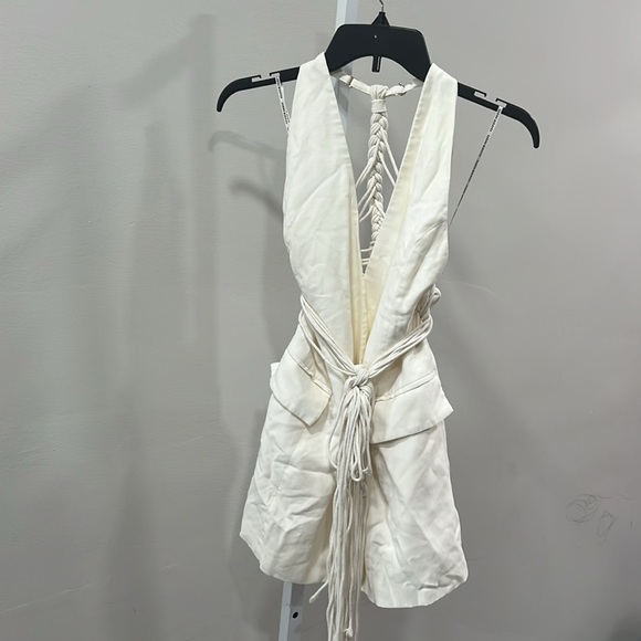 Sabina Musayev Lincoln Vest Dress in White Snow - Picture 3 of 16